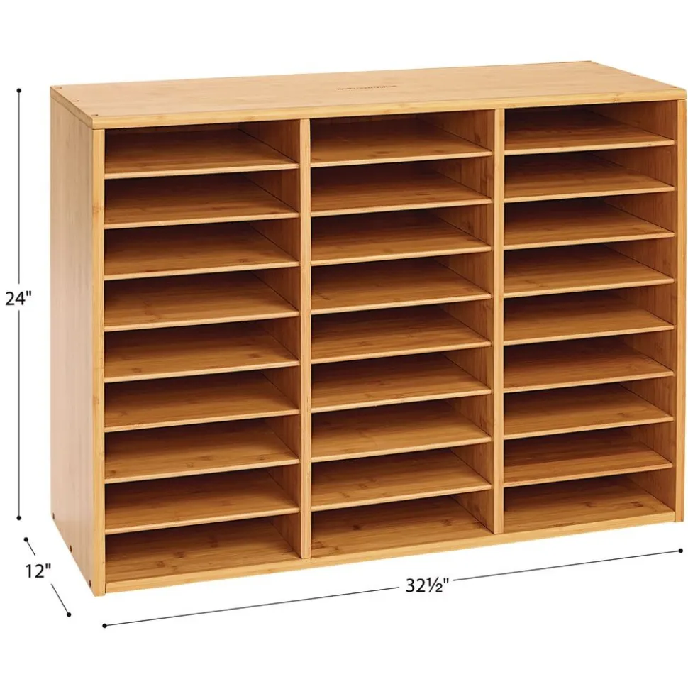 Really Good Stuff® 27-Slot Bamboo Mail Center
