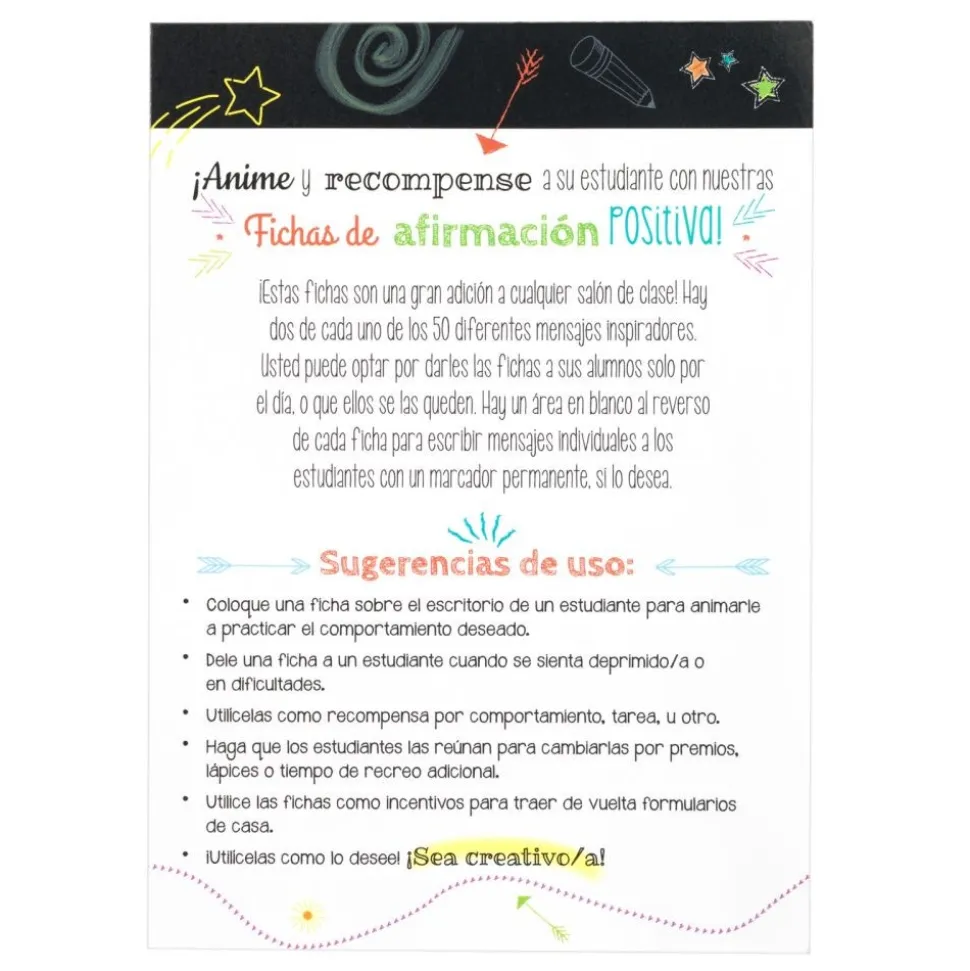 Really Good Stuff® Spanish Positive Affirmation Chips - Positive Reinforcement for Children and Students - Set of 100