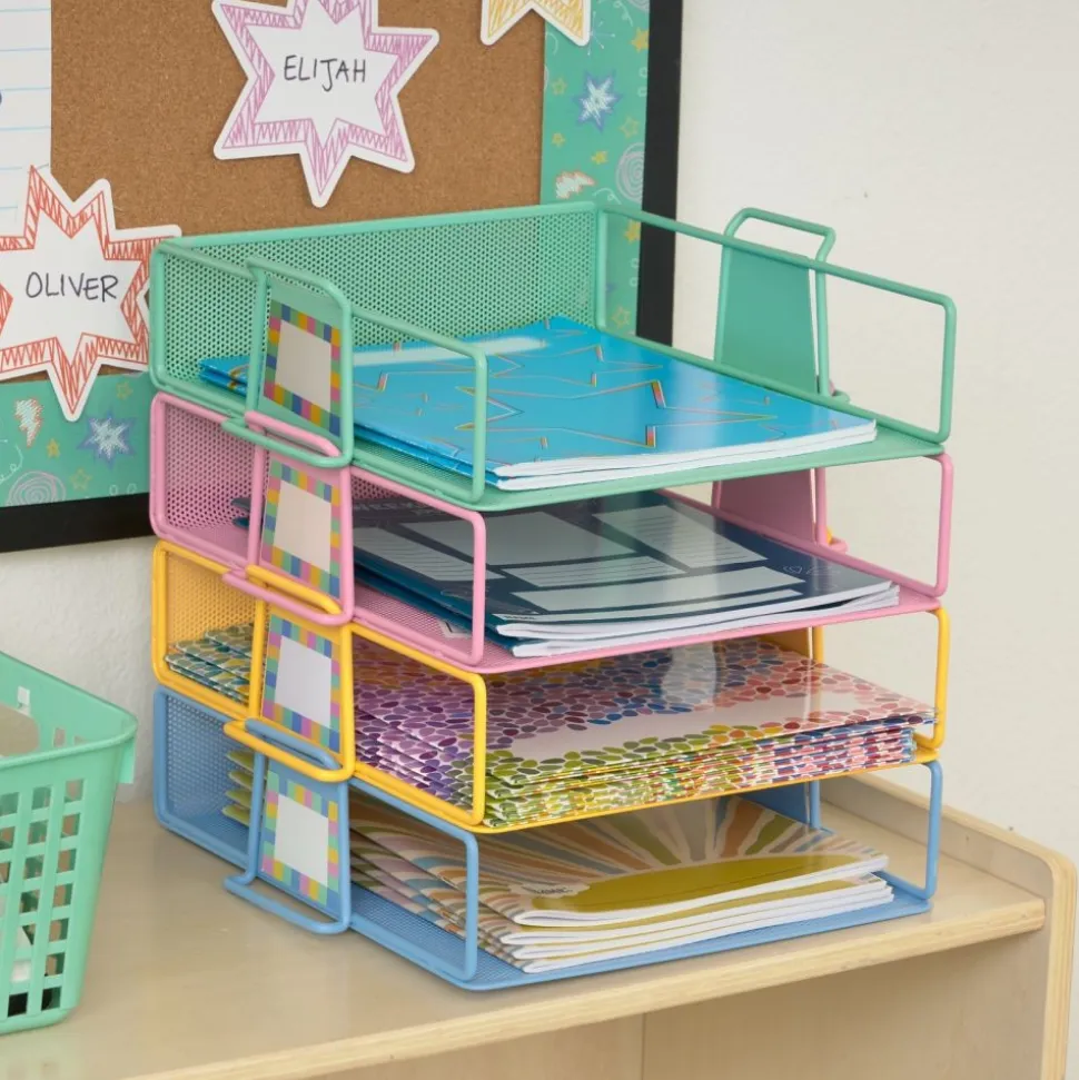 Really Good Stuff® Stackable Letter-Size Wire Rack™ - Bold Vibes - 4 trays