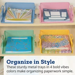 Really Good Stuff® Stackable Letter-Size Wire Rack™ - Bold Vibes - 4 trays