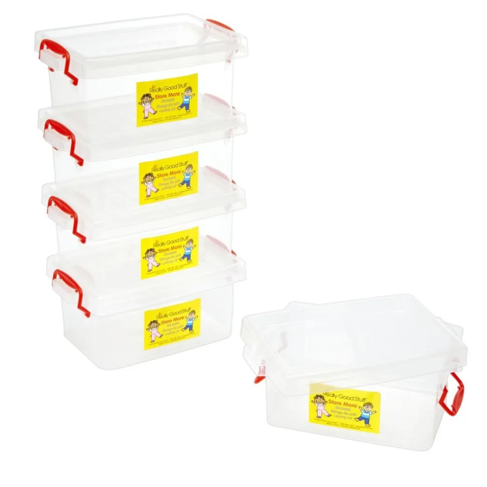 Really Good Stuff® Stackable Storage Tubs With Locking Lid