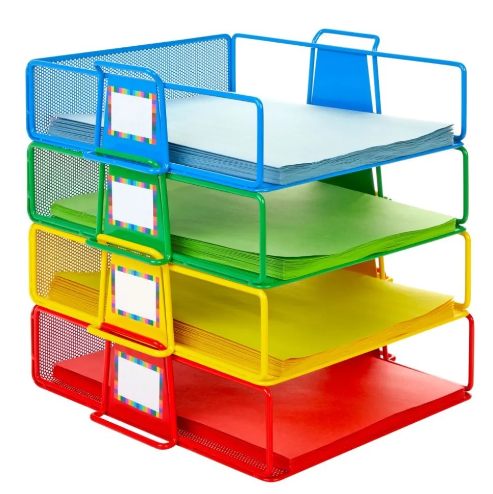 Really Good Stuff® Stackable Wire Letter Trays - Set of 4 Colors