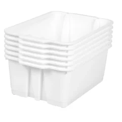 Really Good Stuff® Stacking Bins- 6 Pack - White