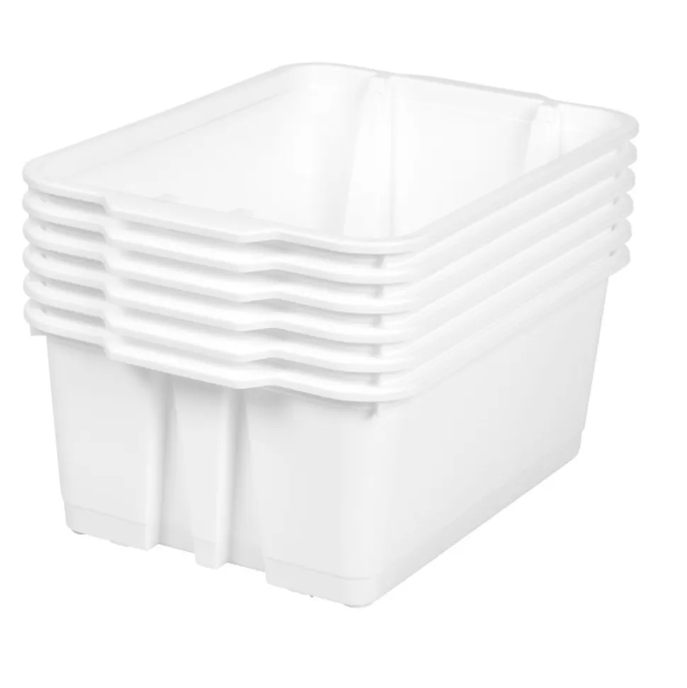 Really Good Stuff® Stacking Bins- 6 Pack - White