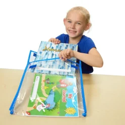 Really Good Stuff® Store More® Medium Clear Book Pouch Cool and Calm - Single