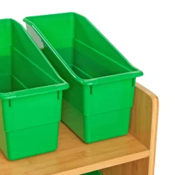 Really Good Stuff® Three Tier Shelf Storage with Green Durable Book & Binder Holders