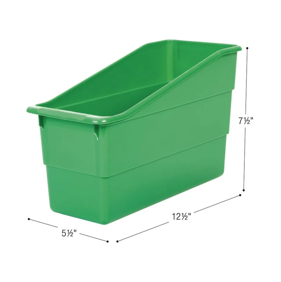 Really Good Stuff® Three Tier Shelf Storage with Green Durable Book & Binder Holders