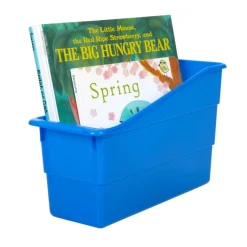 Really Good Stuff® Three Tier Shelf Storage with Blue Durable Book & Binder Holders