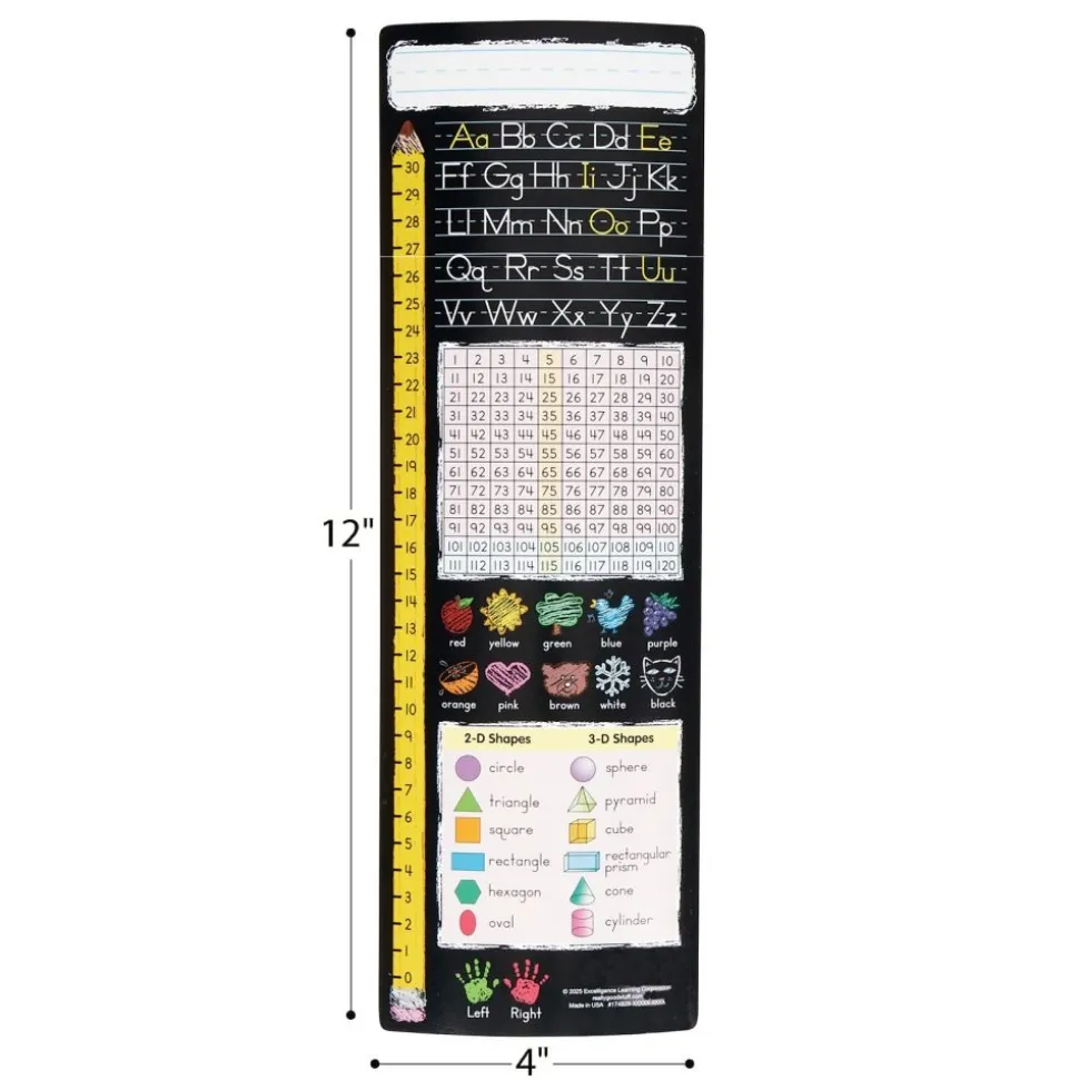 Really Good Stuff® Vertical Chalkboard-Style Desktop Helpers™, Vinyl, Self-Adhesive- Set of 24 - Primary