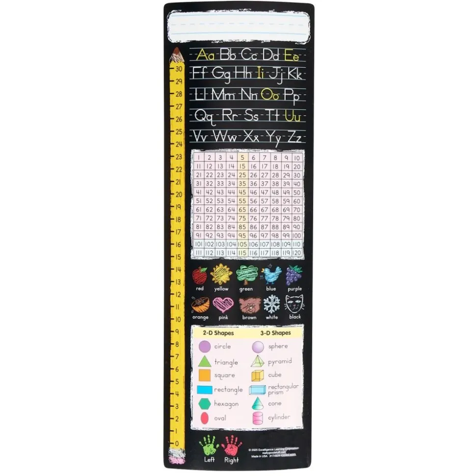 Really Good Stuff® Vertical Chalkboard-Style Desktop Helpers™, Vinyl, Self-Adhesive- Set of 24 - Primary
