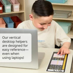 Really Good Stuff® Vertical Chalkboard-Style Desktop Helpers™, Vinyl, Self-Adhesive- Set of 24 - Primary