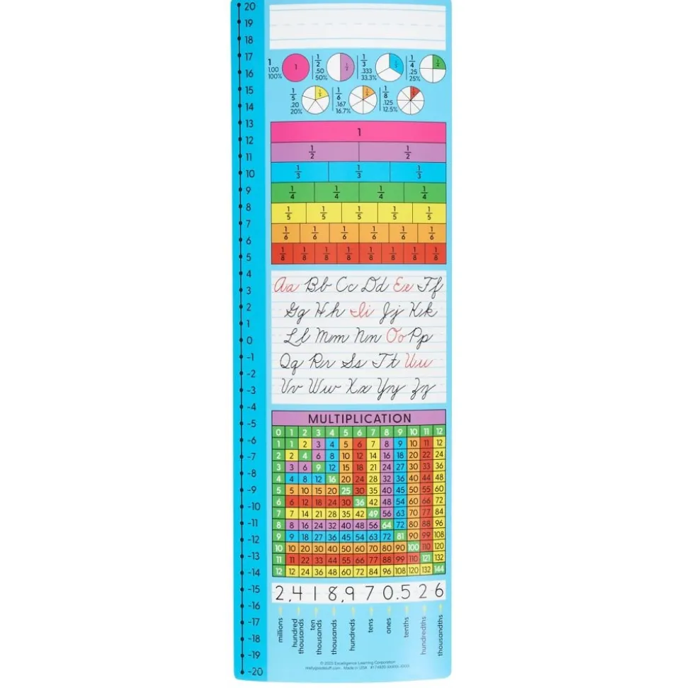 Really Good Stuff® Vertical Zaner-Bloser Cursive Desktop Helpers™, Vinyl, Self-Adhesive- Set of 24 - Intermediate