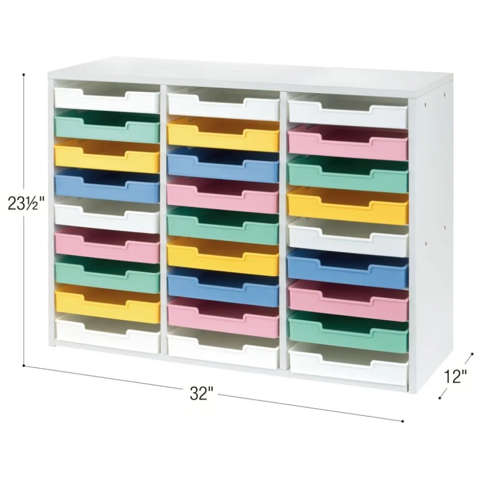 Really Good Stuff® White 27-Slot Mail Center With Bold Vibes Trays