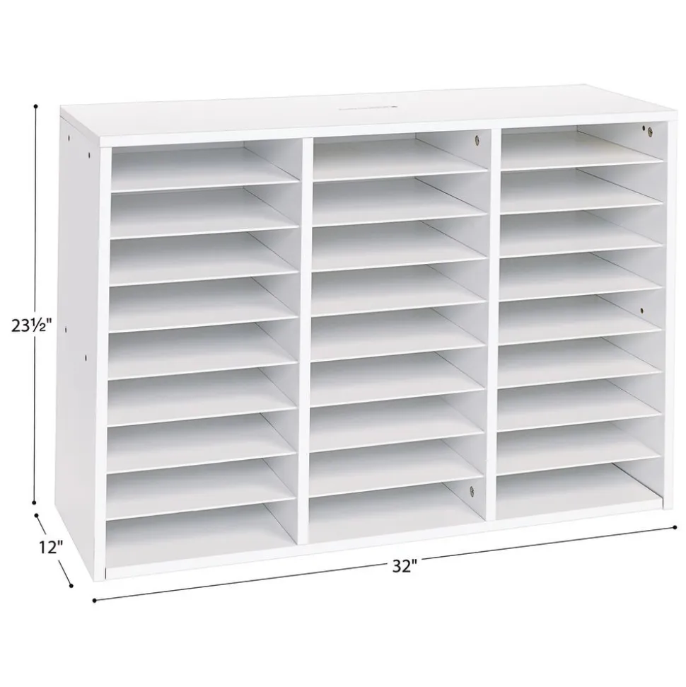 Really Good Stuff® White 27-Slot Mail Center With Boho Trays