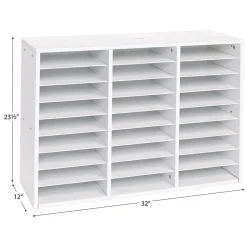 Really Good Stuff® White 27-Slot Mail Center With Tan Trays