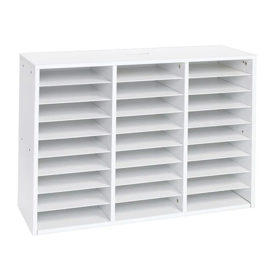 Really Good Stuff® White 27-Slot Mail Center With Tan Trays