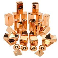 Rose Gold Metallic 3D Shape Collection - 32 Pieces