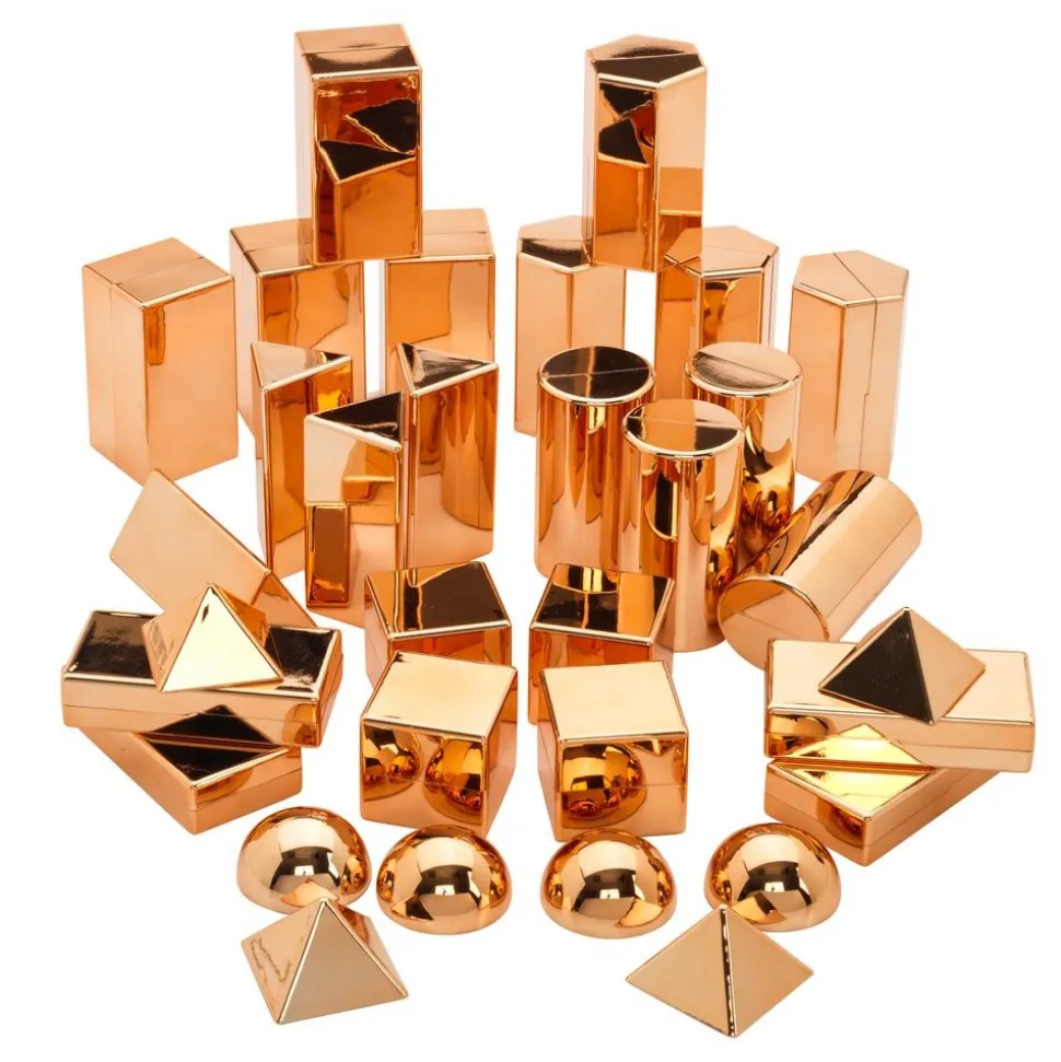Rose Gold Metallic 3D Shape Collection - 32 Pieces