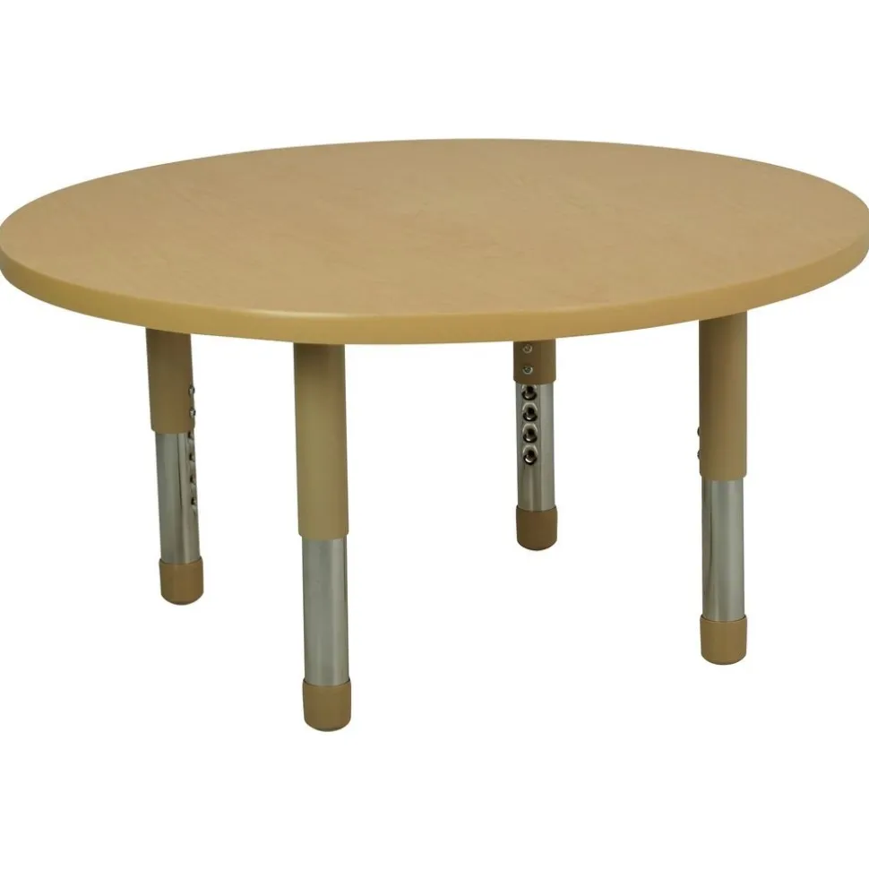 36" Round Activity Table with Adjustable Tiny Tot Legs - Maple/Maple