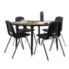 48" Round Table with Adjustable Tapered Legs - Pasadena Oak/Black
