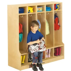 5-Section Coat Locker with Step