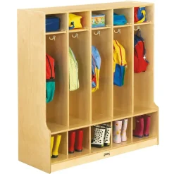 5-Section Coat Locker with Step