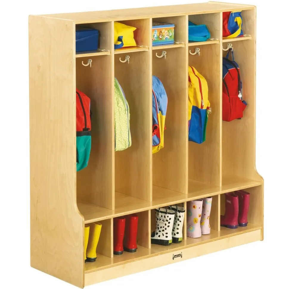 5-Section Coat Locker with Step