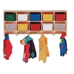 10-Section Wall Locker - With Assorted Color Trays