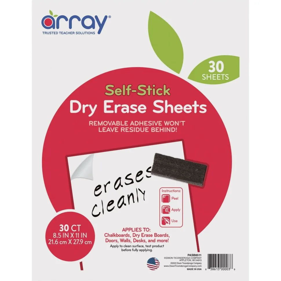 Self Adhesive Dry Erase Sheet 8.5"x11"- 30 Pack