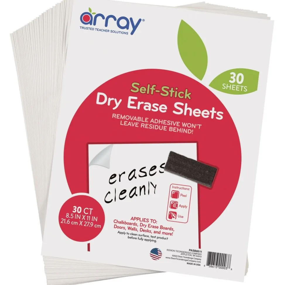 Self Adhesive Dry Erase Sheet 8.5"x11"- 30 Pack