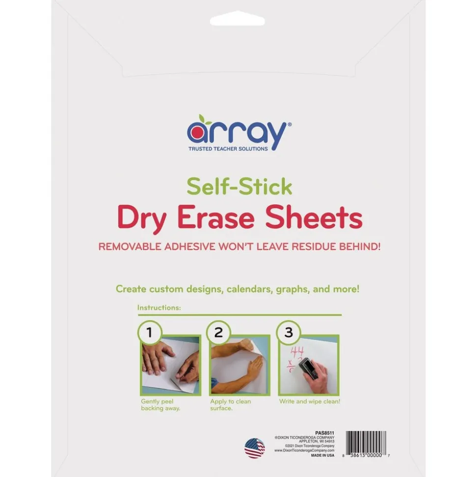 Self Adhesive Dry Erase Sheet 8.5"x11"- 5 Pack
