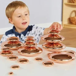 Sensory Mirrored Stacking Pebbles Bronze - 20 Pack