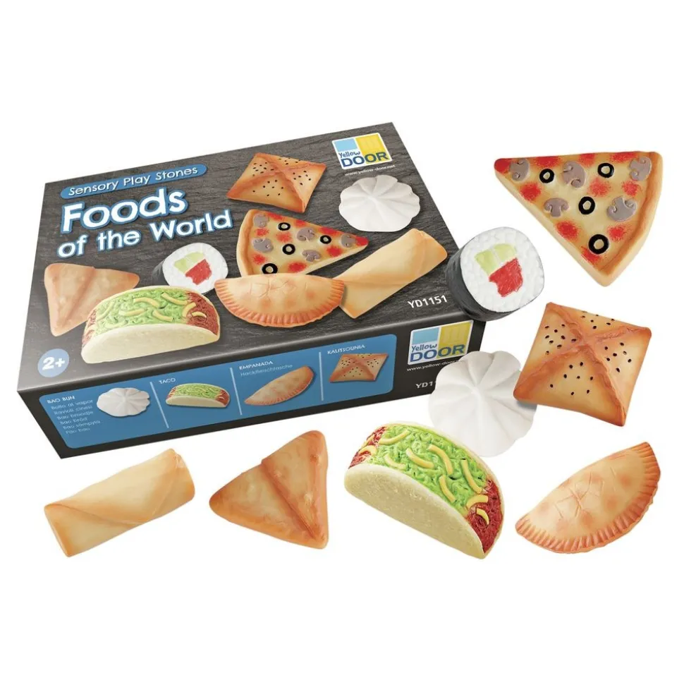 Sensory Outdoor Foods of the World Play Stones - Set of 8