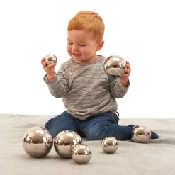 Sensory Reflective Sound Balls - Silver Set of 7