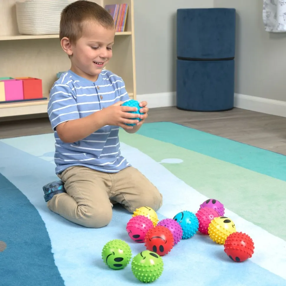Sensory Smile Face Knobby Balls - 12 balls