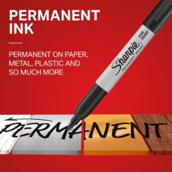 Sharpie® Black Permanent Fine-Tip Markers - Set of 12