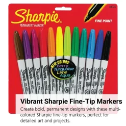 Sharpie® Multi-Colored Permanent Fine-Tip Markers - Set of 12