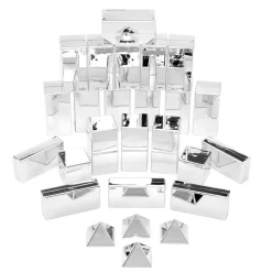 Silver Metallic 3D Construction Blocks - 32 Pieces
