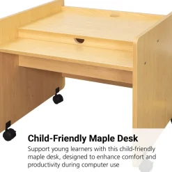 Single Just-My-Size Computer Desk - Maple/Maple, Ready to Assemble