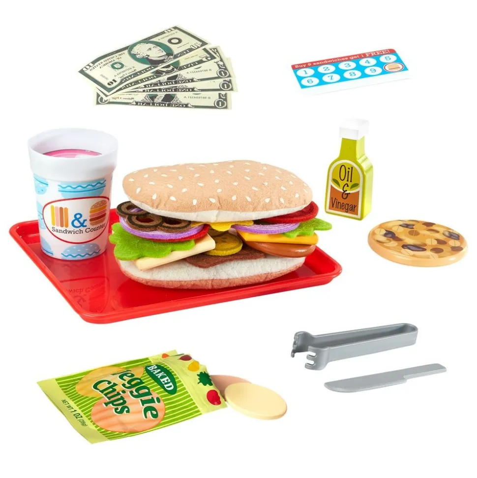 Slice & Stack Wooden Sandwich Counter with Deli Slicer