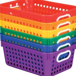 27-Slot Mail And Supplies Center With 6 Cubbies And Baskets - 6 Colors