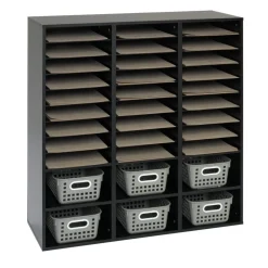 27-Slot Mail And Supplies Center With 6 Cubbies