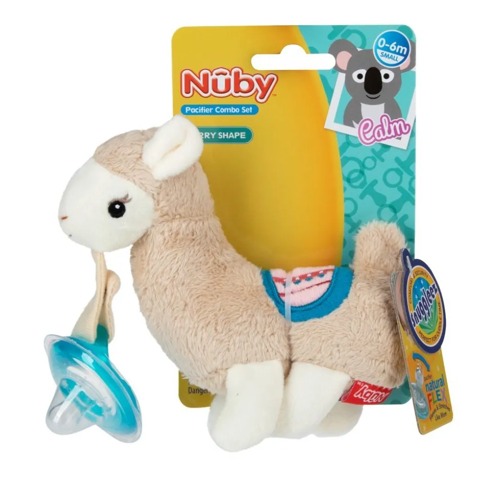 Snuggleez Pacifier and Clip Combo, Set of 2 - Llama and Giraffe