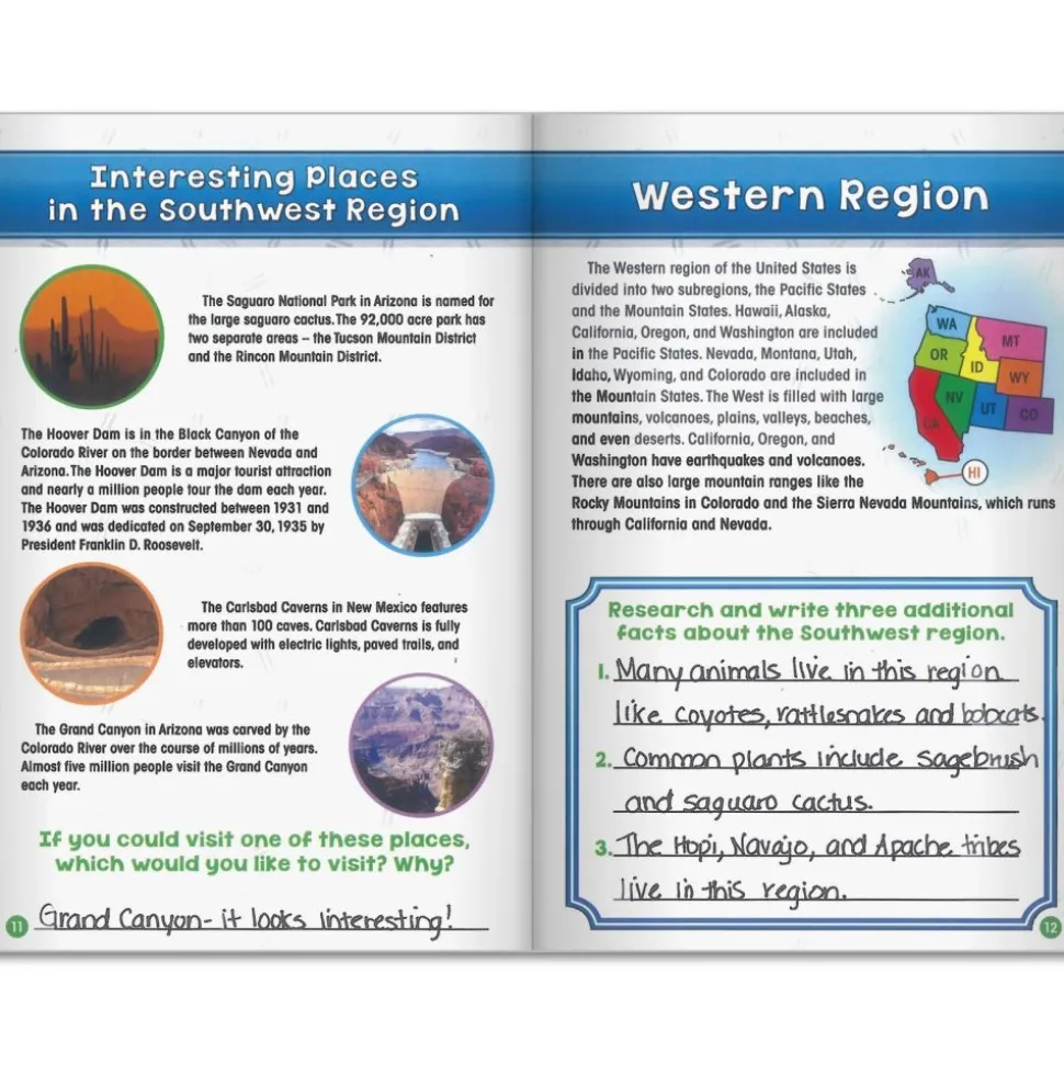 Social Studies Learning Journals™ - Regions Of The United States - 24 journals