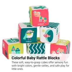Soft Rattle Cubes, Set of 6