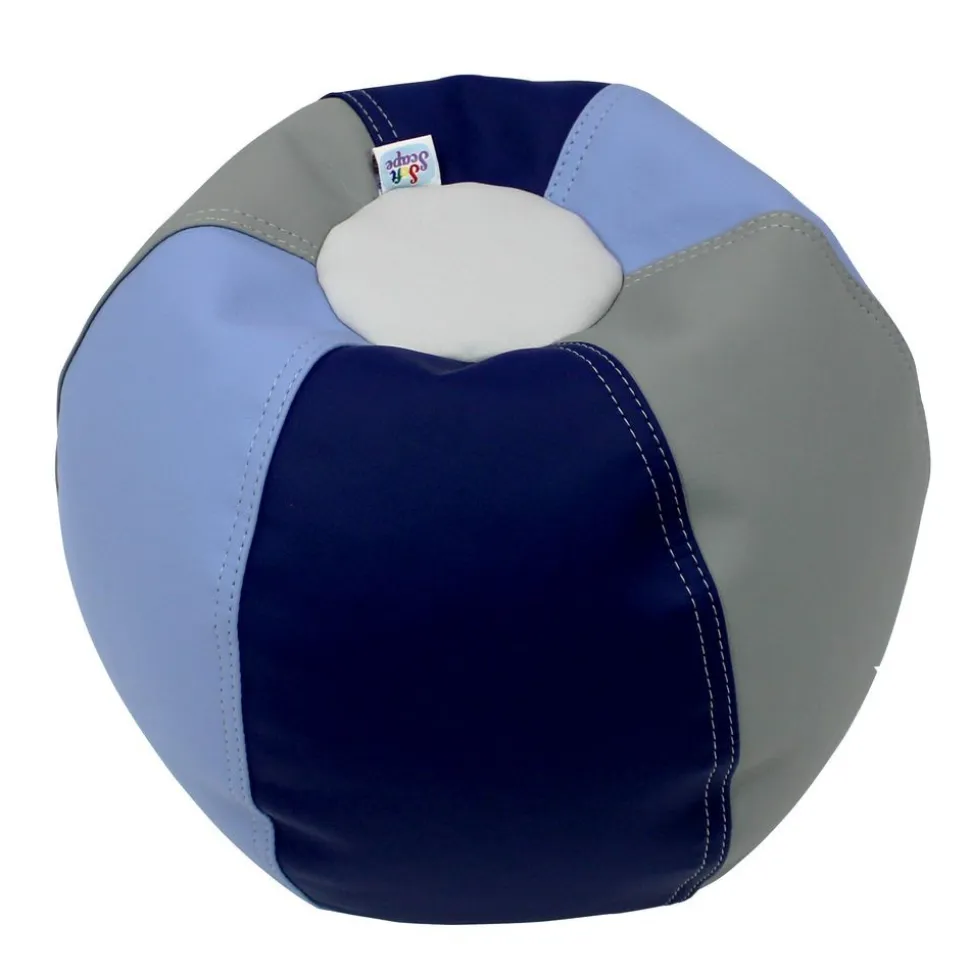 SoftScape Bean Bag Puffs 12" Height, 2-Pack - Navy/Powder Blue