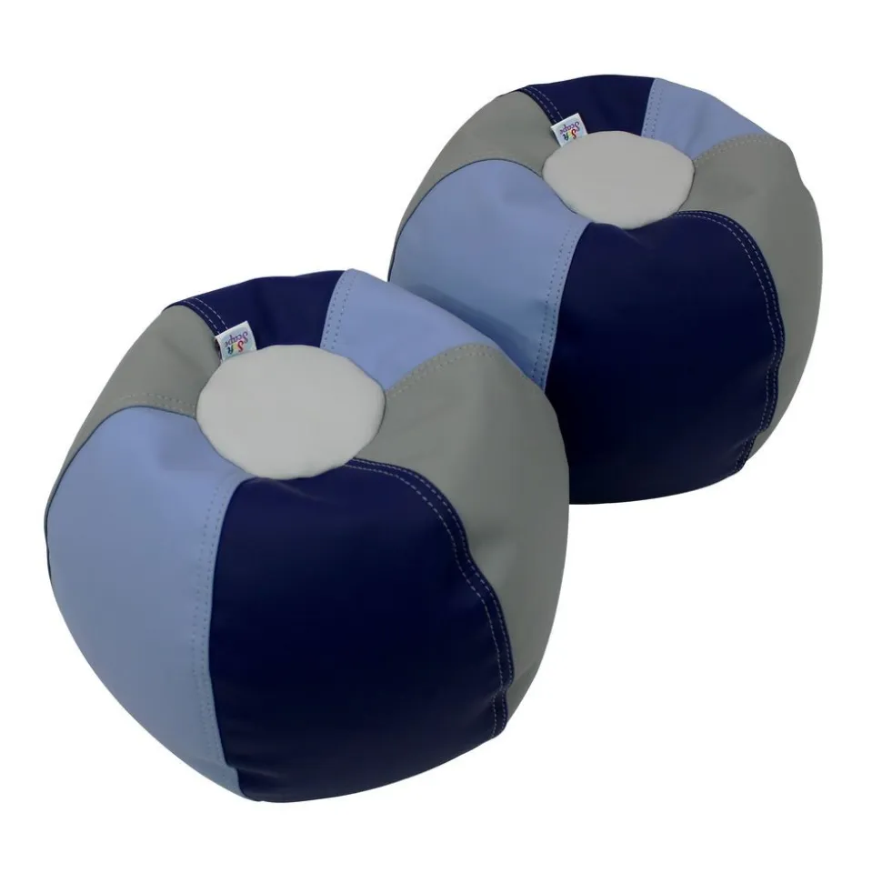 SoftScape Bean Bag Puffs 12" Height, 2-Pack - Navy/Powder Blue