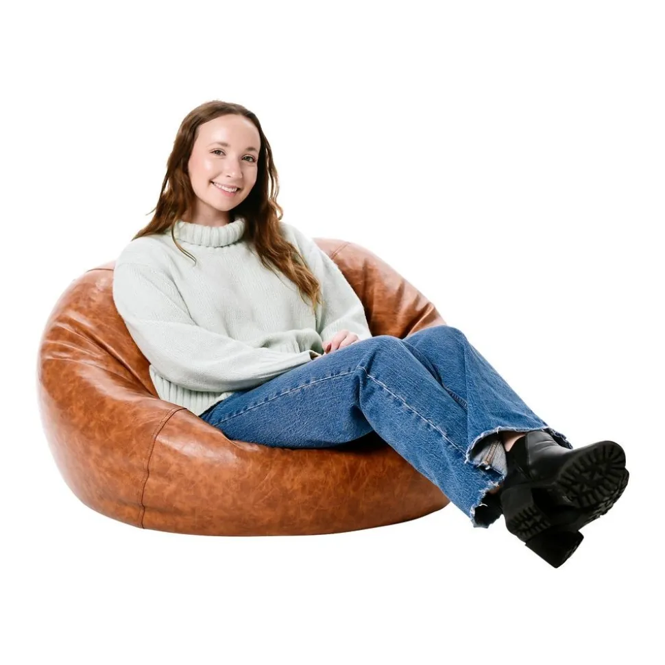 SoftScape Classic 35" Standard Bean Bag - Distressed Hazelnut