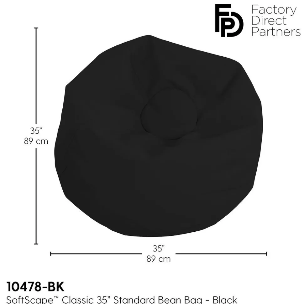 SoftScape Classic 35" Standard Bean Bag - Black