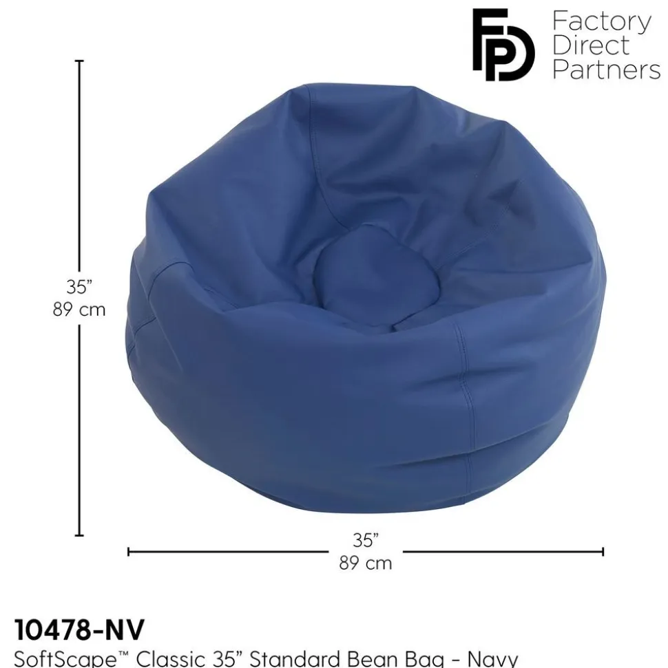 SoftScape Classic 35" Standard Bean Bag - Navy